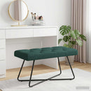 vidaXL Gombos varrású pad Sötétzöld 80 x 40 x 46 cm Szövet