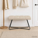 vidaXL Gombos varrású pad Krémszínű 80 x 40 x 46 cm Szövet
