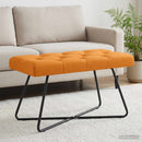 vidaXL Gombos varrású pad Sötét sárga 80 x 40 x 46 cm Szövet