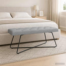 vidaXL Gombos varrású pad Világosszürke 110 x 40 x 46 cm Szövet