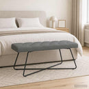 vidaXL Gombos varrású pad Sötétszürke 110 x 40 x 46 cm Szövet