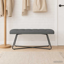 vidaXL Gombos varrású pad Sötétszürke 110 x 40 x 46 cm Szövet