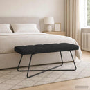 vidaXL Gombos varrású pad Fekete 110 x 40 x 46 cm Szövet