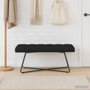 vidaXL Gombos varrású pad Fekete 110 x 40 x 46 cm Szövet