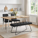 vidaXL Gombos varrású pad Fekete 110 x 40 x 46 cm Szövet