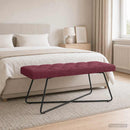 vidaXL Gombos varrású pad Bordó 110 x 40 x 46 cm Szövet