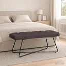 vidaXL Gombos varrású pad Sötét Barna 110 x 40 x 46 cm Szövet