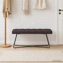 vidaXL Gombos varrású pad Sötét Barna 110 x 40 x 46 cm Szövet