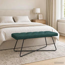 vidaXL Gombos varrású pad Sötétzöld 110 x 40 x 46 cm Szövet