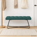 vidaXL Gombos varrású pad Sötétzöld 110 x 40 x 46 cm Szövet