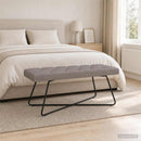 vidaXL Gombos varrású pad Tópszínű 110 x 40 x 46 cm Szövet