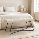 vidaXL Gombos varrású pad Krémszínű 110 x 40 x 46 cm Szövet