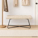 vidaXL Gombos varrású pad Krémszínű 110 x 40 x 46 cm Szövet