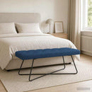 vidaXL Gombos varrású pad Kék 110 x 40 x 46 cm Szövet