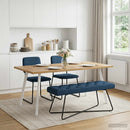 vidaXL Gombos varrású pad Kék 110 x 40 x 46 cm Szövet