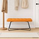 vidaXL Gombos varrású pad Sötét sárga 110 x 40 x 46 cm Szövet