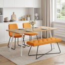 vidaXL Gombos varrású pad Sötét sárga 110 x 40 x 46 cm Szövet