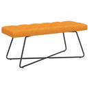 vidaXL Gombos varrású pad Sötét sárga 110 x 40 x 46 cm Szövet