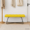 vidaXL Gombos varrású pad Világos sárga 110 x 40 x 46 cm Szövet