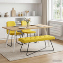 vidaXL Gombos varrású pad Világos sárga 110 x 40 x 46 cm Szövet
