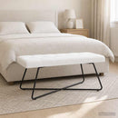 vidaXL Gombos varrású pad Fehér 110 x 40 x 46 cm Szövet