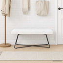 vidaXL Gombos varrású pad Fehér 110 x 40 x 46 cm Szövet