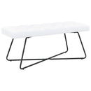 vidaXL Gombos varrású pad Fehér 110 x 40 x 46 cm Szövet