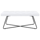 vidaXL Gombos varrású pad Fehér 110 x 40 x 46 cm Szövet