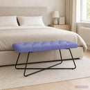 vidaXL Gombos varrású pad Farmerkék 110 x 40 x 46 cm Szövet
