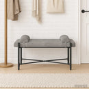 vidaXL Gombos pad párnákkal Világosszürke 110 x 40 x 46 cm Bársony