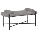 vidaXL Gombos pad párnákkal Világosszürke 110 x 40 x 46 cm Bársony