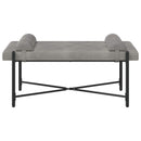 vidaXL Gombos pad párnákkal Világosszürke 110 x 40 x 46 cm Bársony