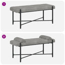 vidaXL Gombos pad párnákkal Világosszürke 110 x 40 x 46 cm Bársony