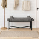 vidaXL Gombos pad párnákkal Sötétszürke 110 x 40 x 46 cm Bársony