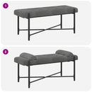 vidaXL Gombos pad párnákkal Sötétszürke 110 x 40 x 46 cm Bársony