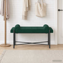vidaXL Gombos pad párnákkal Sötétzöld 110 x 40 x 46 cm Bársony