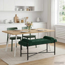 vidaXL Gombos pad párnákkal Sötétzöld 110 x 40 x 46 cm Bársony