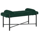 vidaXL Gombos pad párnákkal Sötétzöld 110 x 40 x 46 cm Bársony