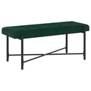 vidaXL Gombos pad párnákkal Sötétzöld 110 x 40 x 46 cm Bársony