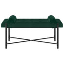vidaXL Gombos pad párnákkal Sötétzöld 110 x 40 x 46 cm Bársony