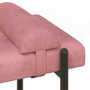 vidaXL Gombos pad párnákkal Rózsaszín 110 x 40 x 46 cm Bársony