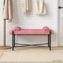 vidaXL Gombos pad párnákkal Rózsaszín 110 x 40 x 46 cm Bársony