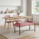 vidaXL Gombos pad párnákkal Rózsaszín 110 x 40 x 46 cm Bársony