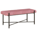 vidaXL Gombos pad párnákkal Rózsaszín 110 x 40 x 46 cm Bársony