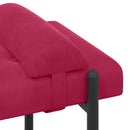 vidaXL Gombos pad párnákkal Bordó 110 x 40 x 46 cm Bársony
