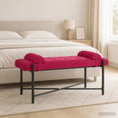 vidaXL Gombos pad párnákkal Bordó 110 x 40 x 46 cm Bársony