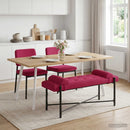 vidaXL Gombos pad párnákkal Bordó 110 x 40 x 46 cm Bársony