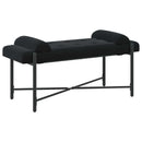 vidaXL Gombos pad párnákkal Fekete 110 x 40 x 46 cm Bársony