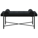 vidaXL Gombos pad párnákkal Fekete 110 x 40 x 46 cm Bársony