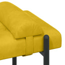 vidaXL Gombos pad párnákkal Sárga 110 x 40 x 46 cm Bársony